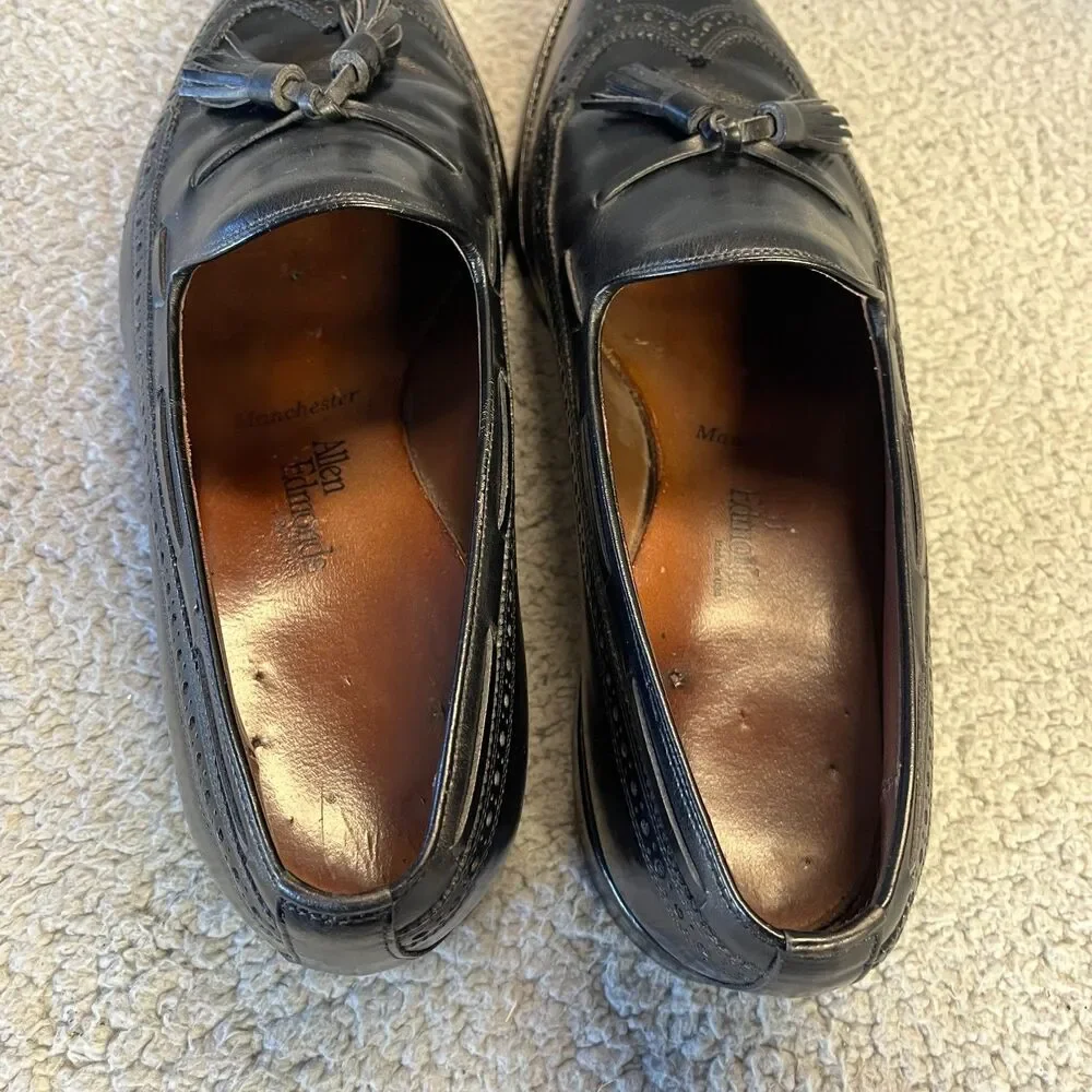 Allen Edmonds Dress Shoes Mens 10.5 D Black Manchester Tassel Loafers 8507